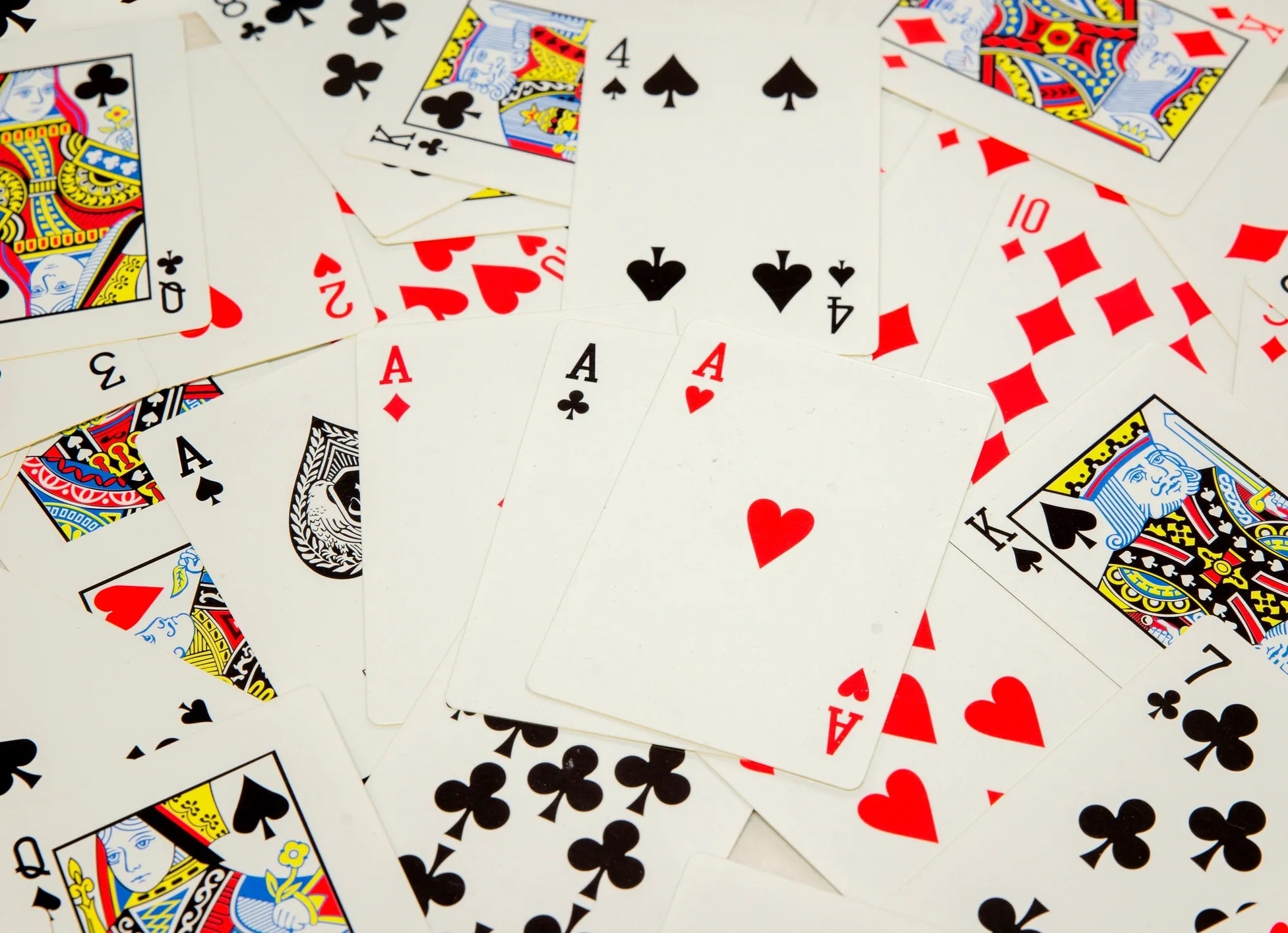 Playing cards close-up for bridge education